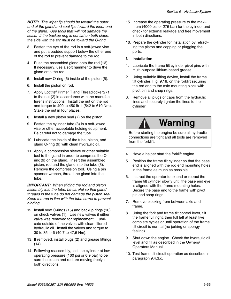 Warning | SkyTrak 6036 Service Manual User Manual | Page 205 / 342