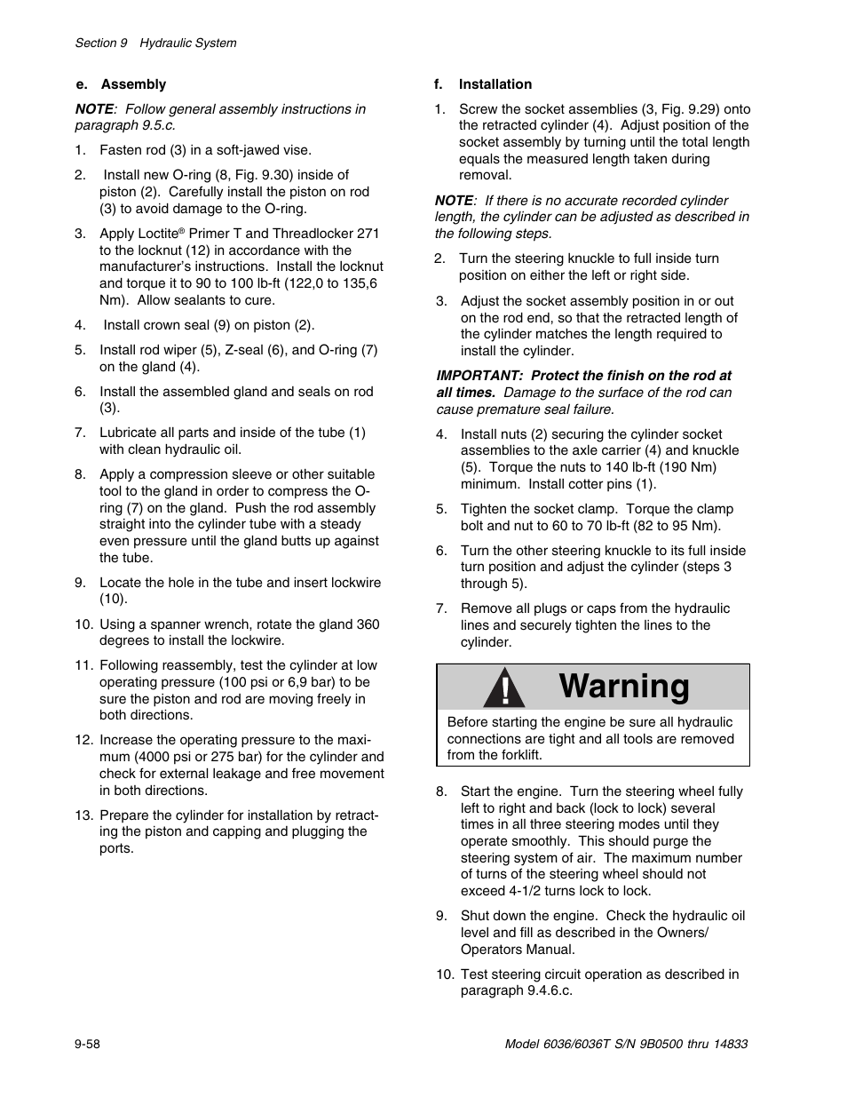Warning | SkyTrak 6036 Service Manual User Manual | Page 208 / 342