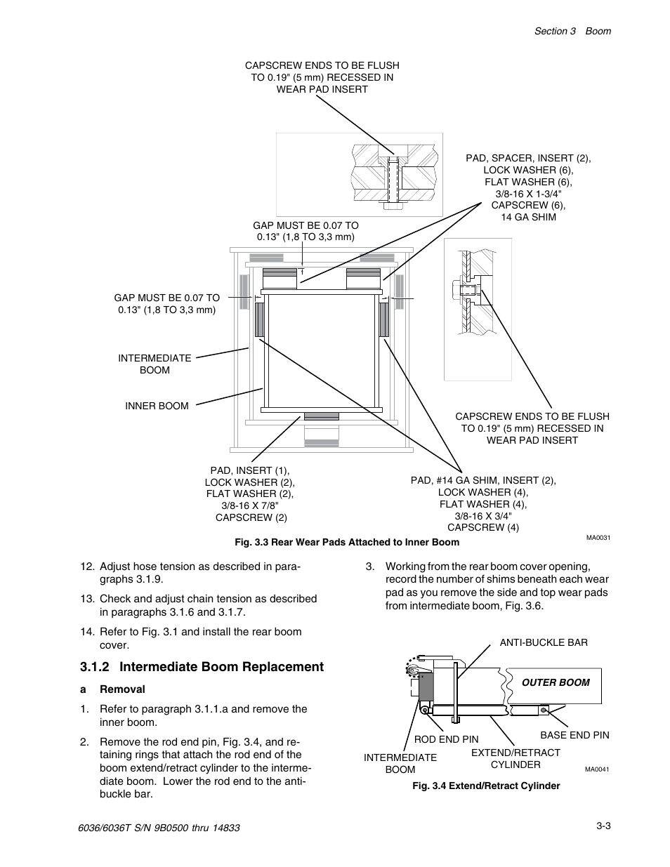 2 intermediate boom replacement | SkyTrak 6036 Service Manual User Manual | Page 21 / 342