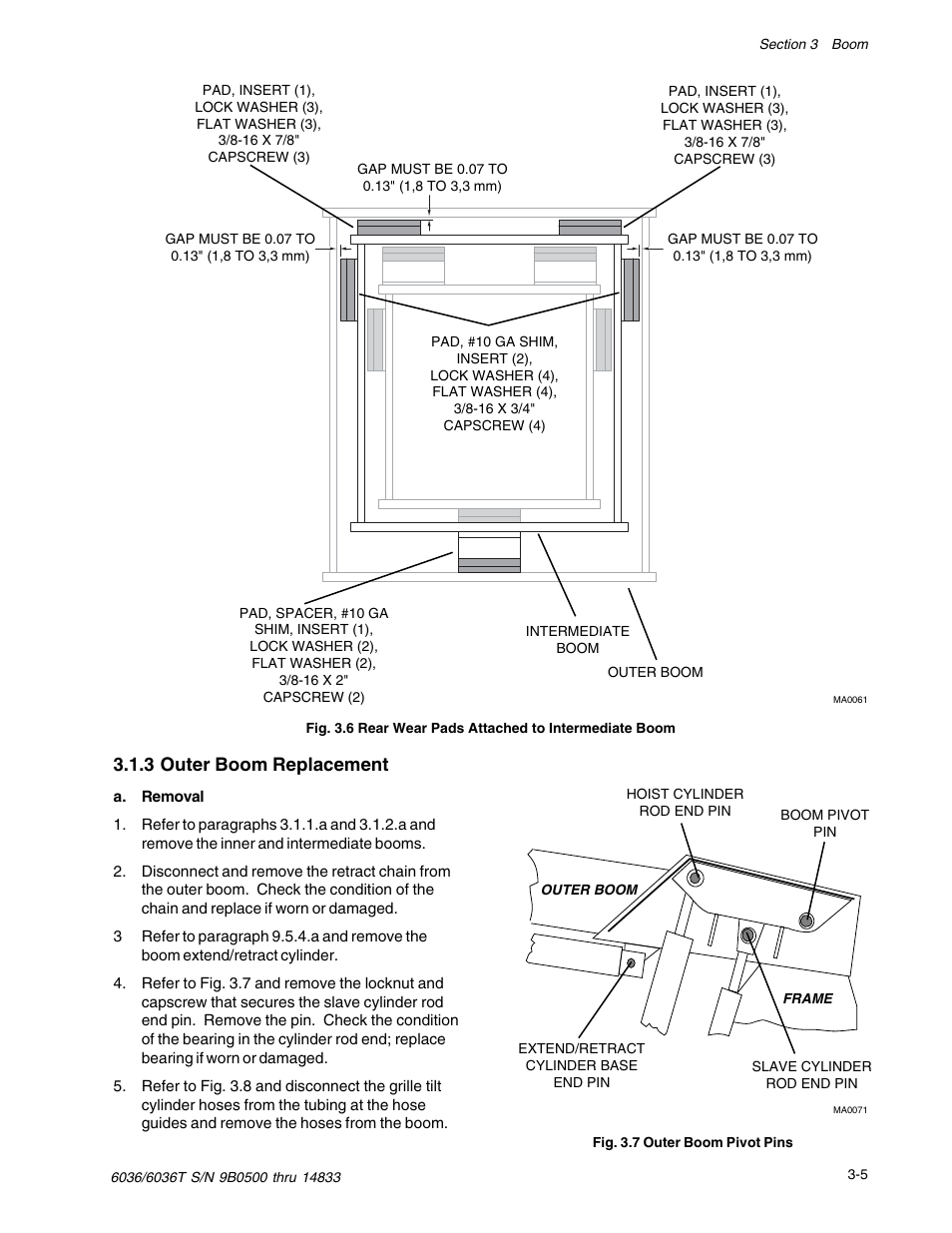 3 outer boom replacement | SkyTrak 6036 Service Manual User Manual | Page 23 / 342