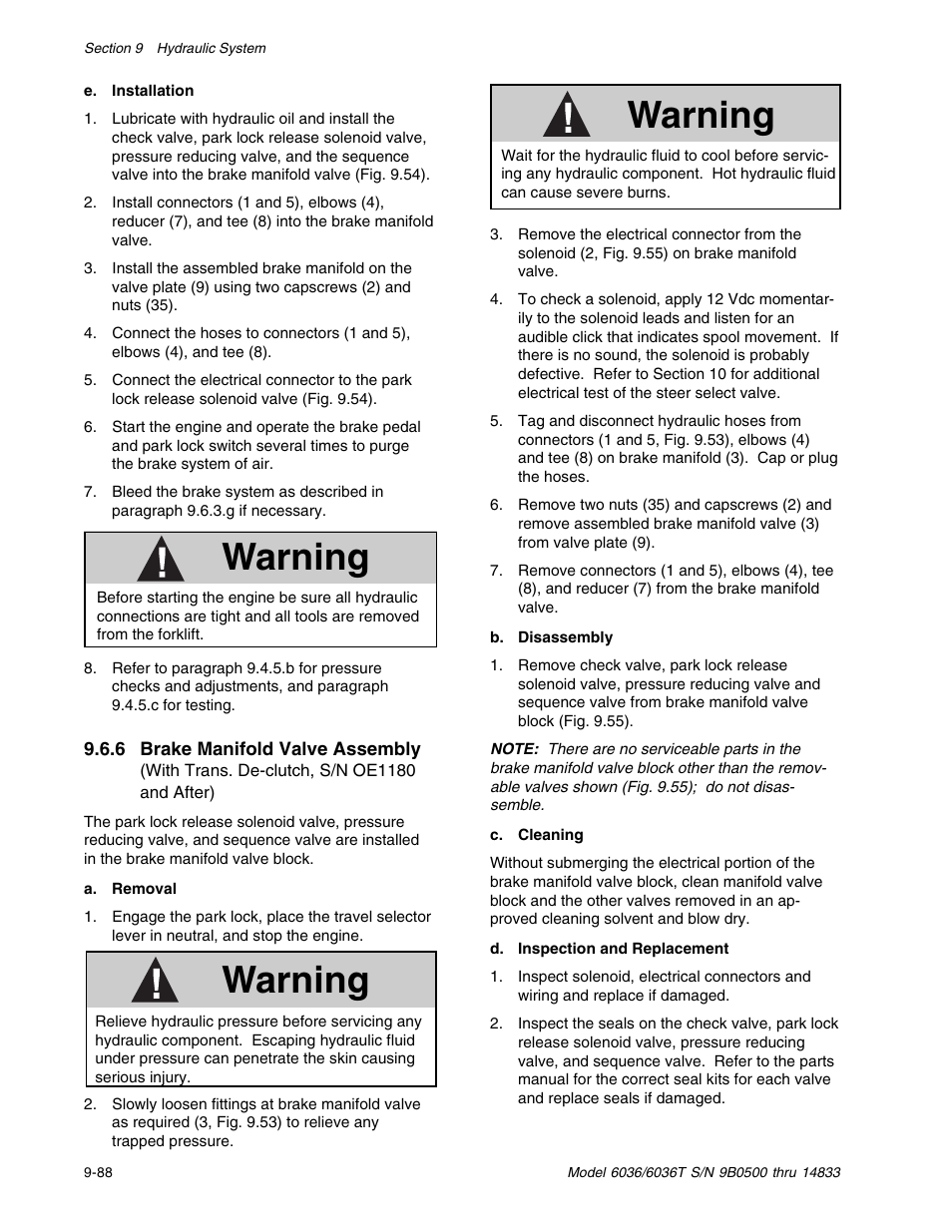 Warning | SkyTrak 6036 Service Manual User Manual | Page 238 / 342