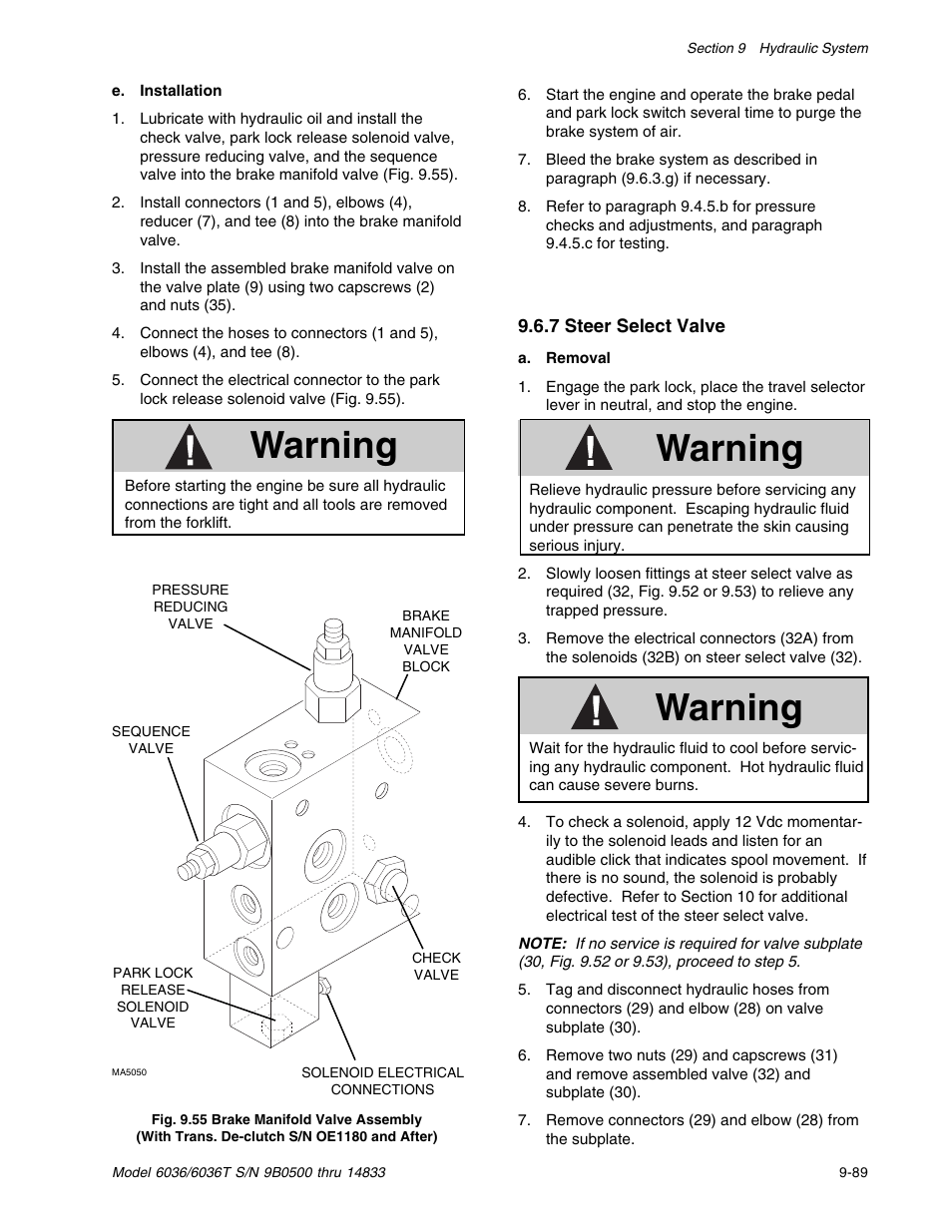 Warning | SkyTrak 6036 Service Manual User Manual | Page 239 / 342