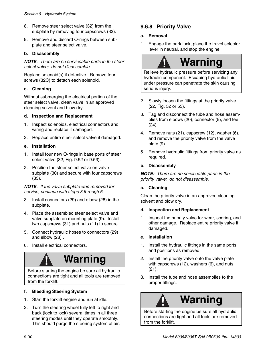 Warning | SkyTrak 6036 Service Manual User Manual | Page 240 / 342