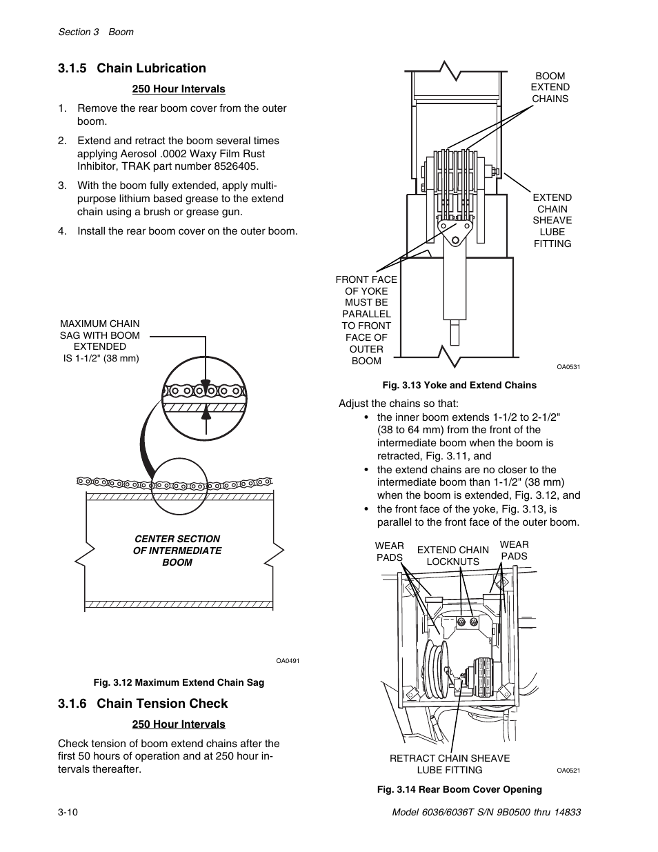 5 chain lubrication, 6 chain tension check | SkyTrak 6036 Service Manual User Manual | Page 28 / 342