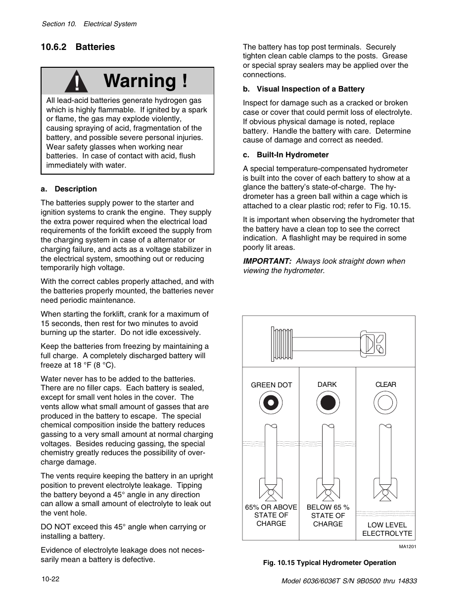 Warning | SkyTrak 6036 Service Manual User Manual | Page 284 / 342