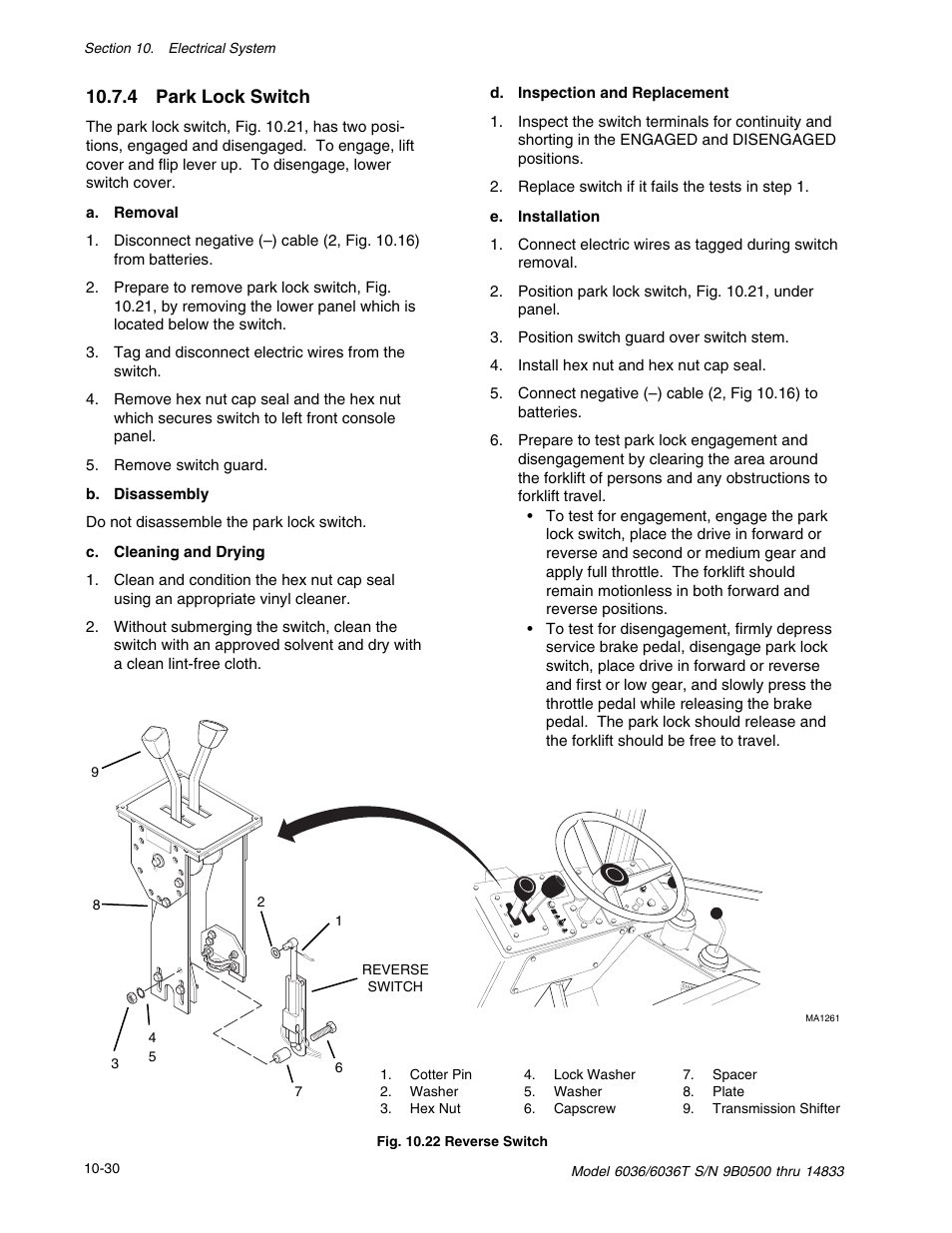 4 park lock switch | SkyTrak 6036 Service Manual User Manual | Page 292 / 342