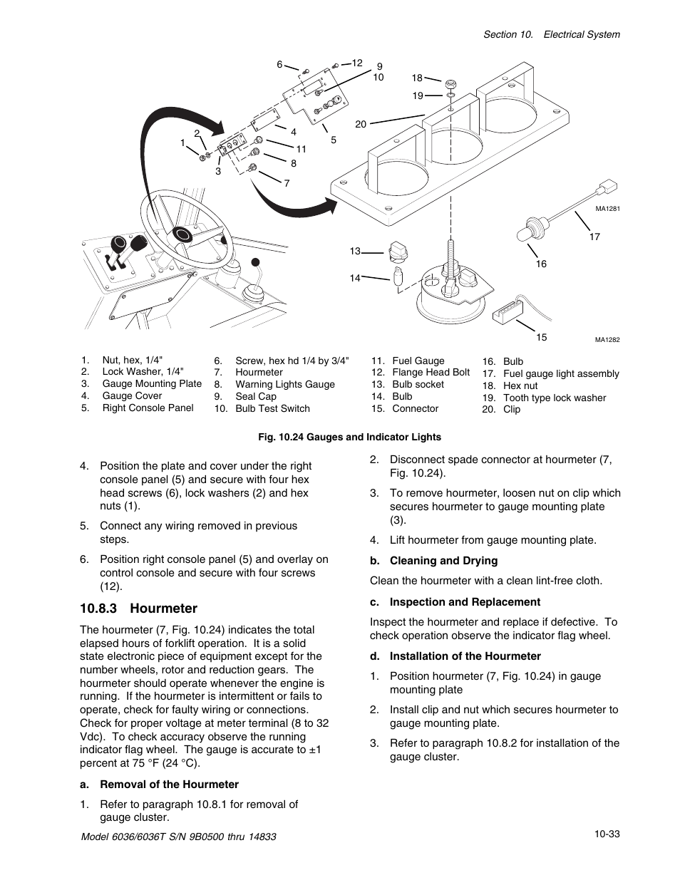 3 hourmeter | SkyTrak 6036 Service Manual User Manual | Page 295 / 342