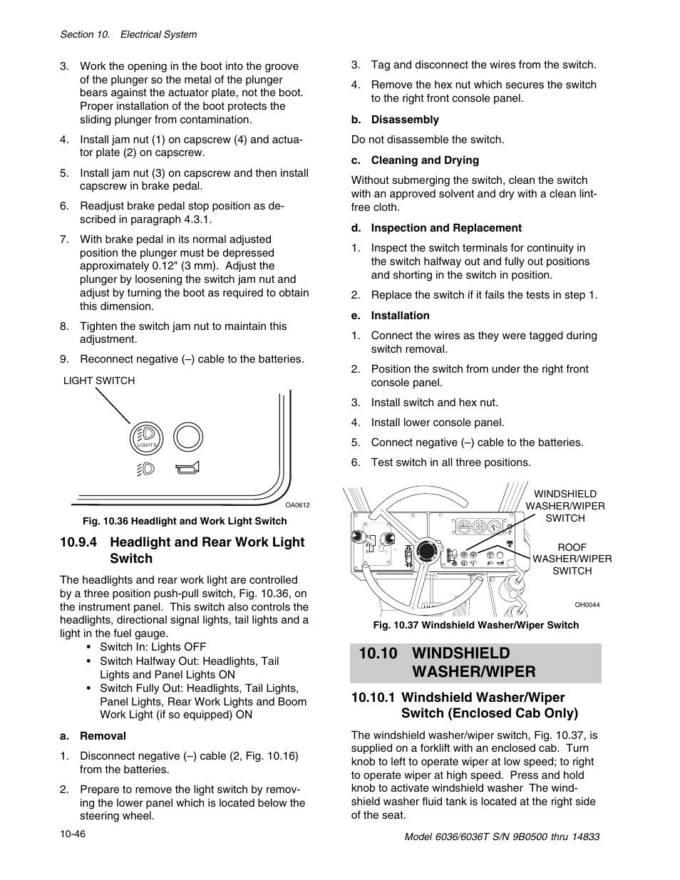 10 windshield washer/wiper | SkyTrak 6036 Service Manual User Manual | Page 308 / 342