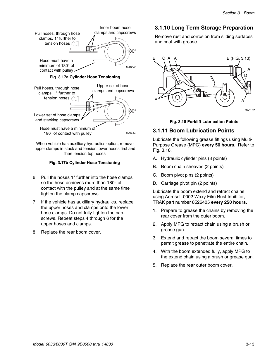 10 long term storage preparation, 11 boom lubrication points | SkyTrak 6036 Service Manual User Manual | Page 31 / 342