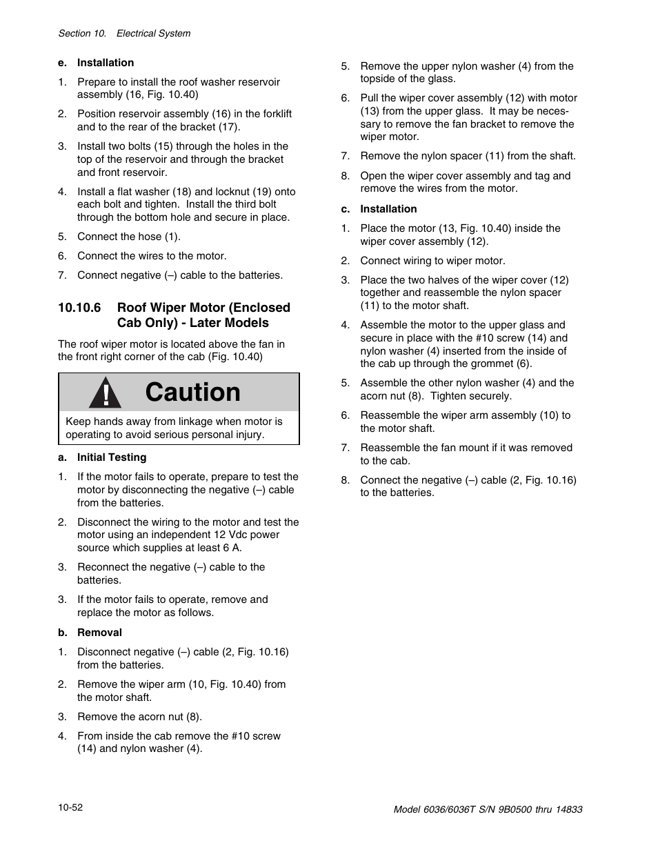 Caution | SkyTrak 6036 Service Manual User Manual | Page 314 / 342