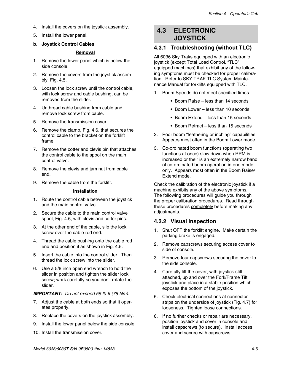 3 electronic joystick | SkyTrak 6036 Service Manual User Manual | Page 41 / 342