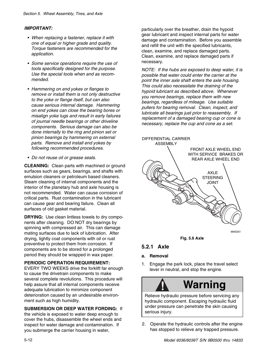 Warning | SkyTrak 6036 Service Manual User Manual | Page 62 / 342