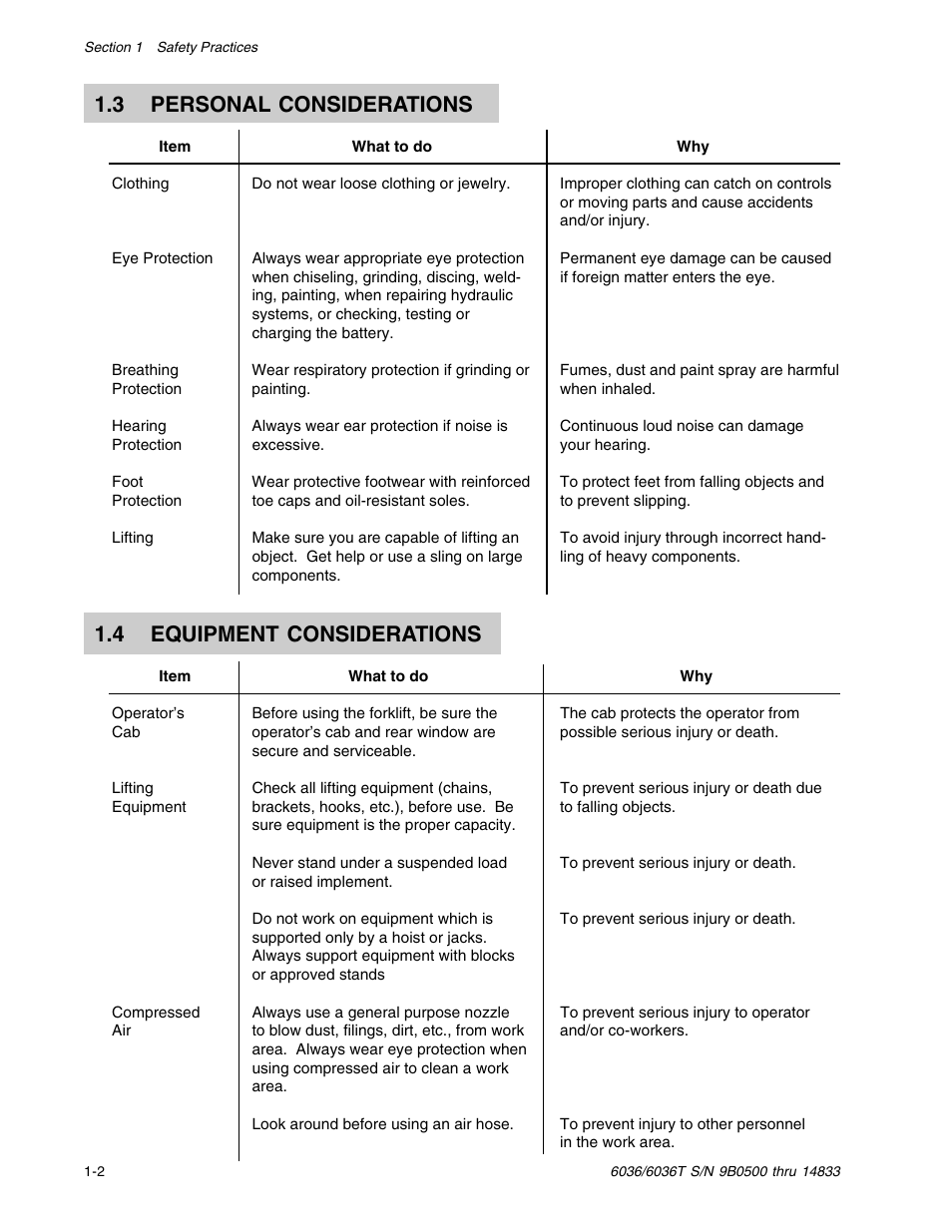 3 personal considerations, 4 equipment considerations | SkyTrak 6036 Service Manual User Manual | Page 8 / 342