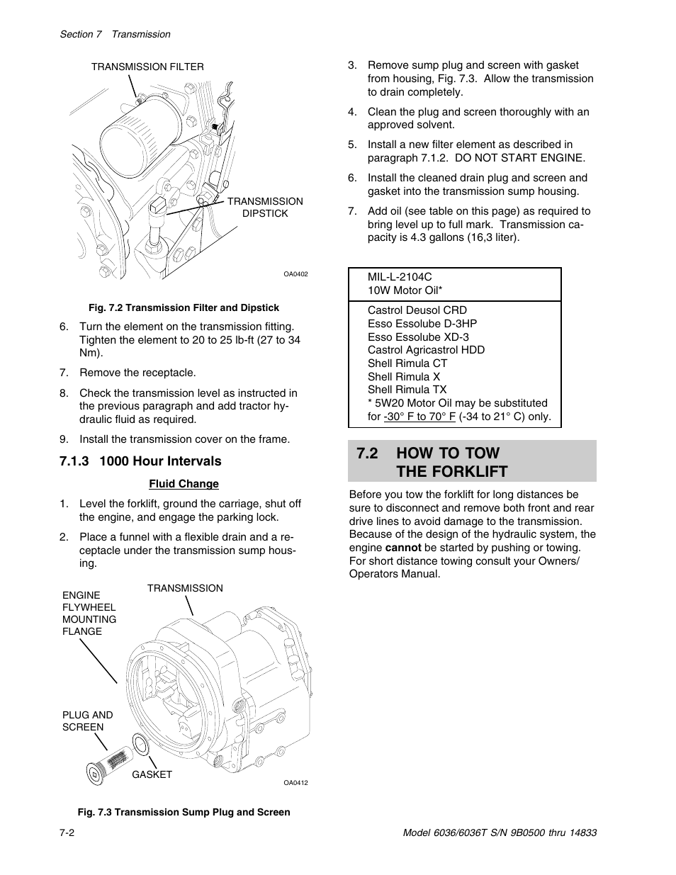 2 how to tow the forklift | SkyTrak 6036 Service Manual User Manual | Page 88 / 342