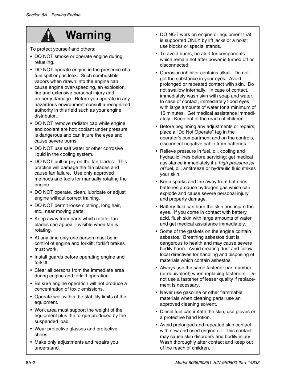 Warning | SkyTrak 6036 Service Manual User Manual | Page 94 / 342