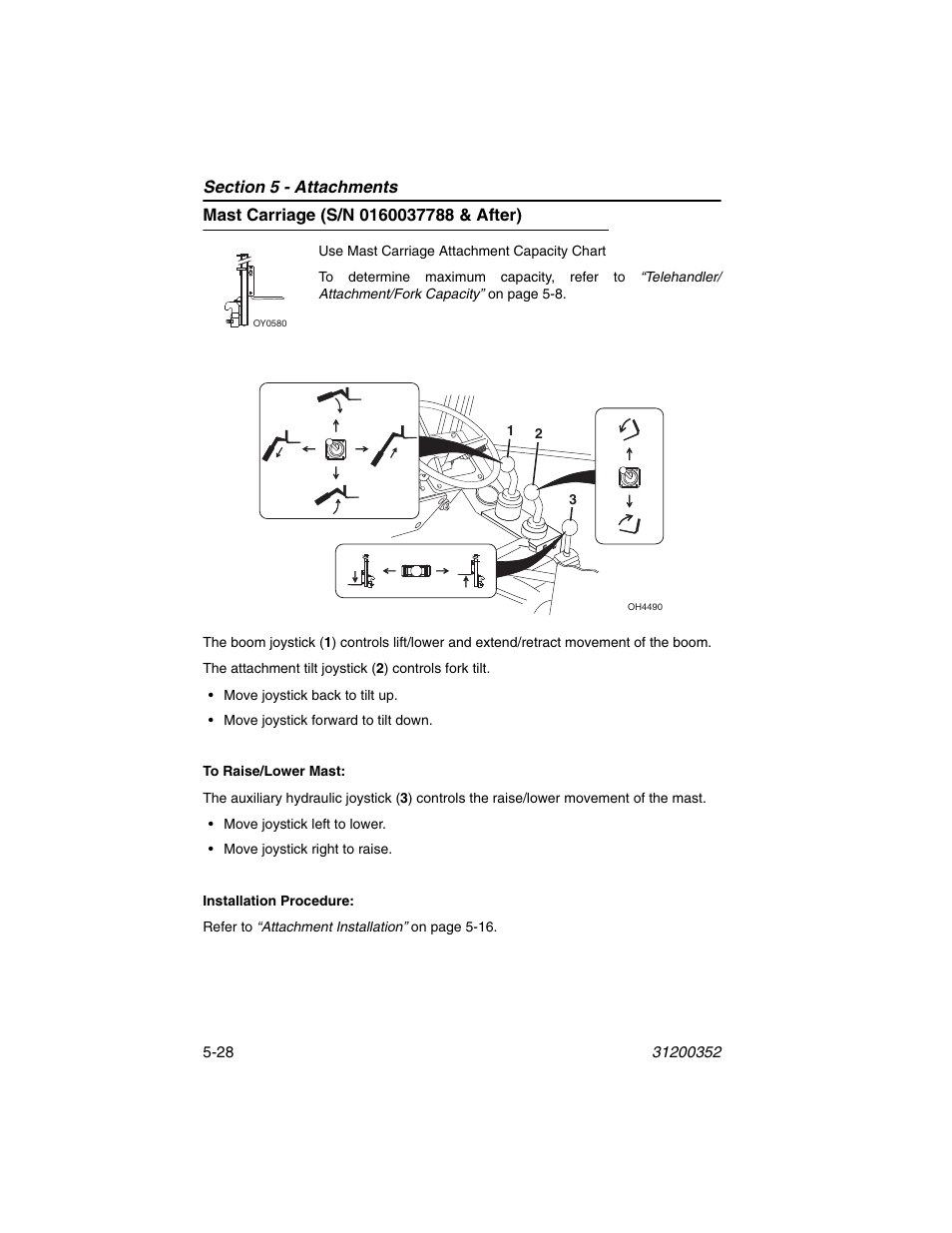 Mast carriage (s/n 0160037788 & after), Mast carriage (s/n 0160037788 & after) -28 | SkyTrak 10054 Operation Manual User Manual | Page 100 / 170