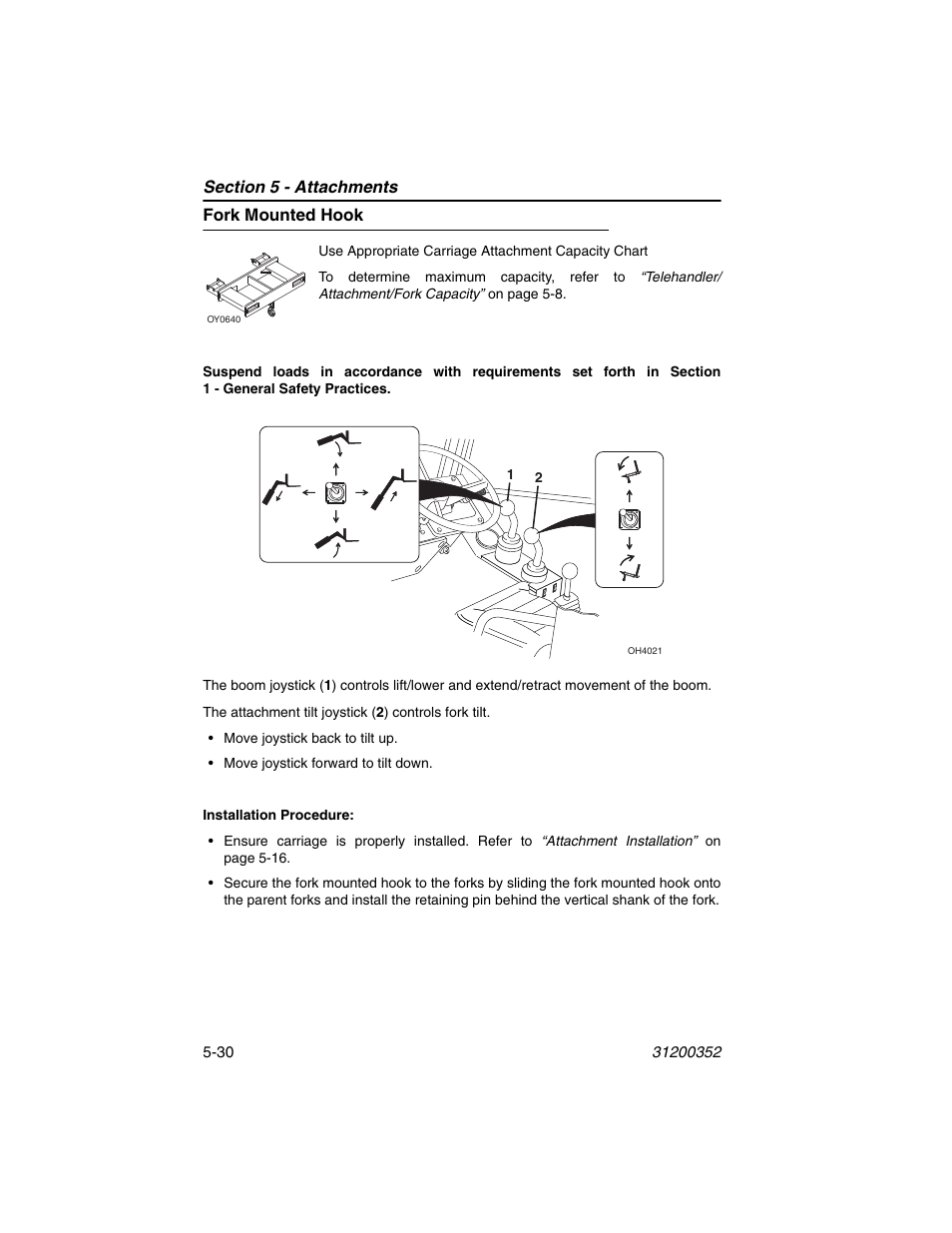 Fork mounted hook, Fork mounted hook -30 | SkyTrak 10054 Operation Manual User Manual | Page 102 / 170