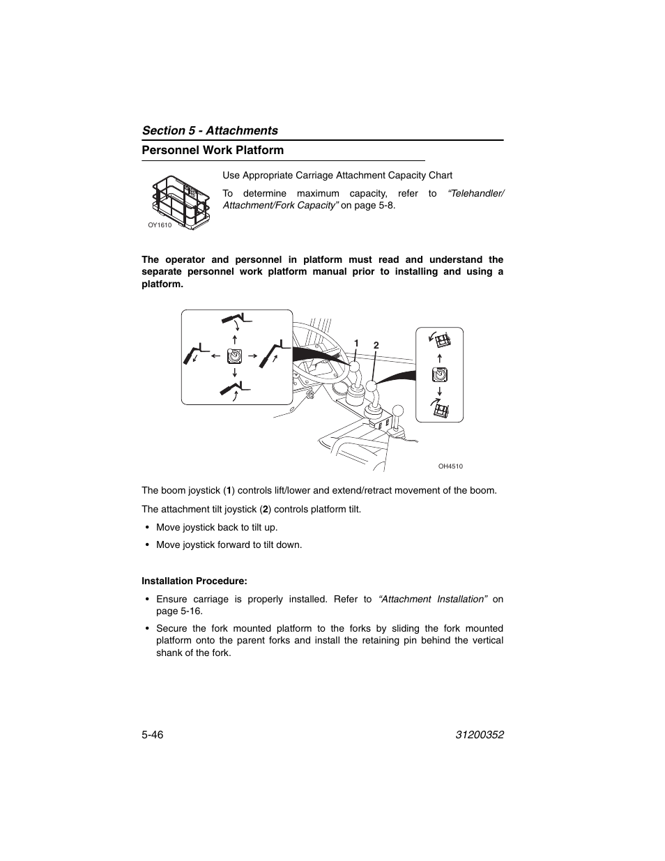 Personnel work platform, Personnel work platform -46 | SkyTrak 10054 Operation Manual User Manual | Page 118 / 170