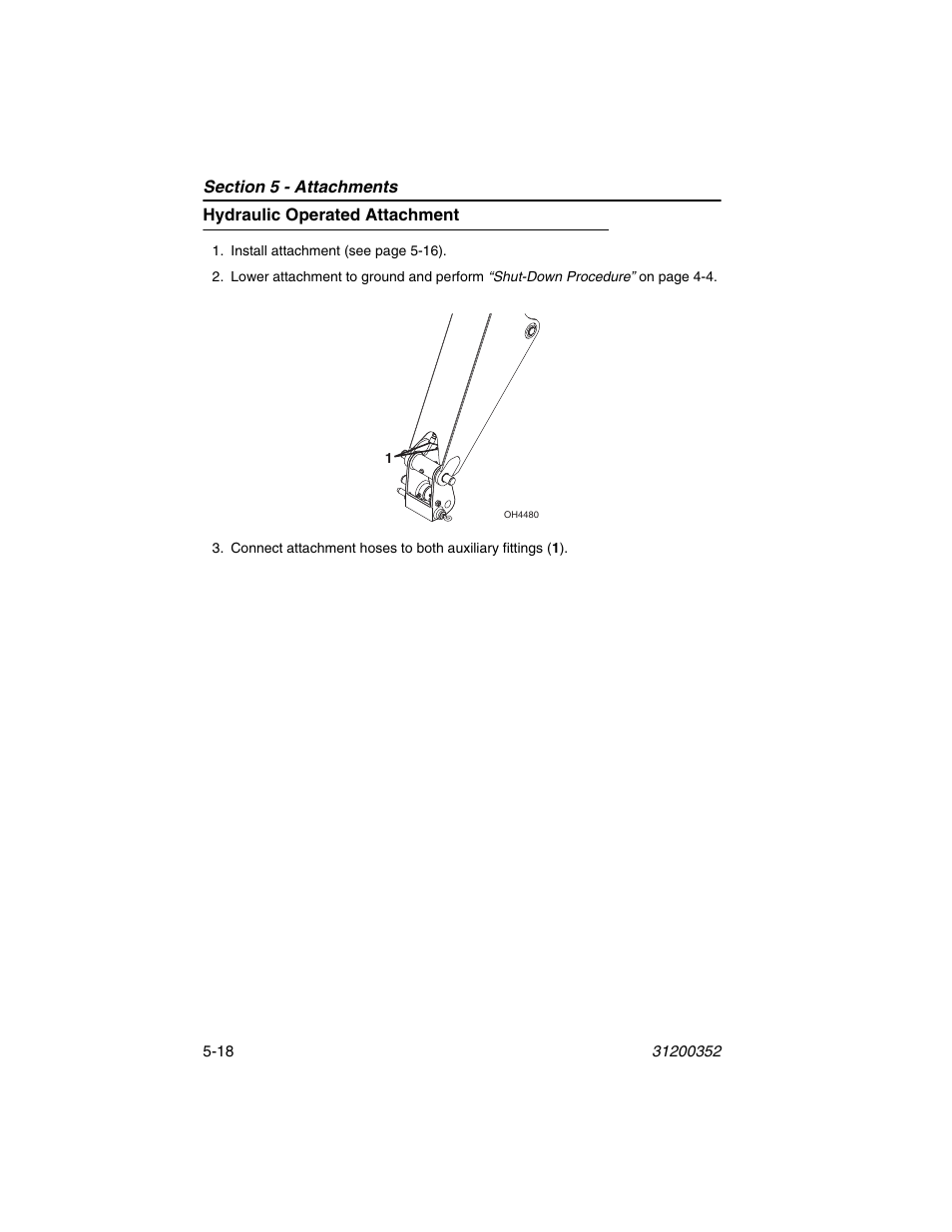Hydraulic operated attachment, Hydraulic operated attachment -18 | SkyTrak 10054 Operation Manual User Manual | Page 90 / 170
