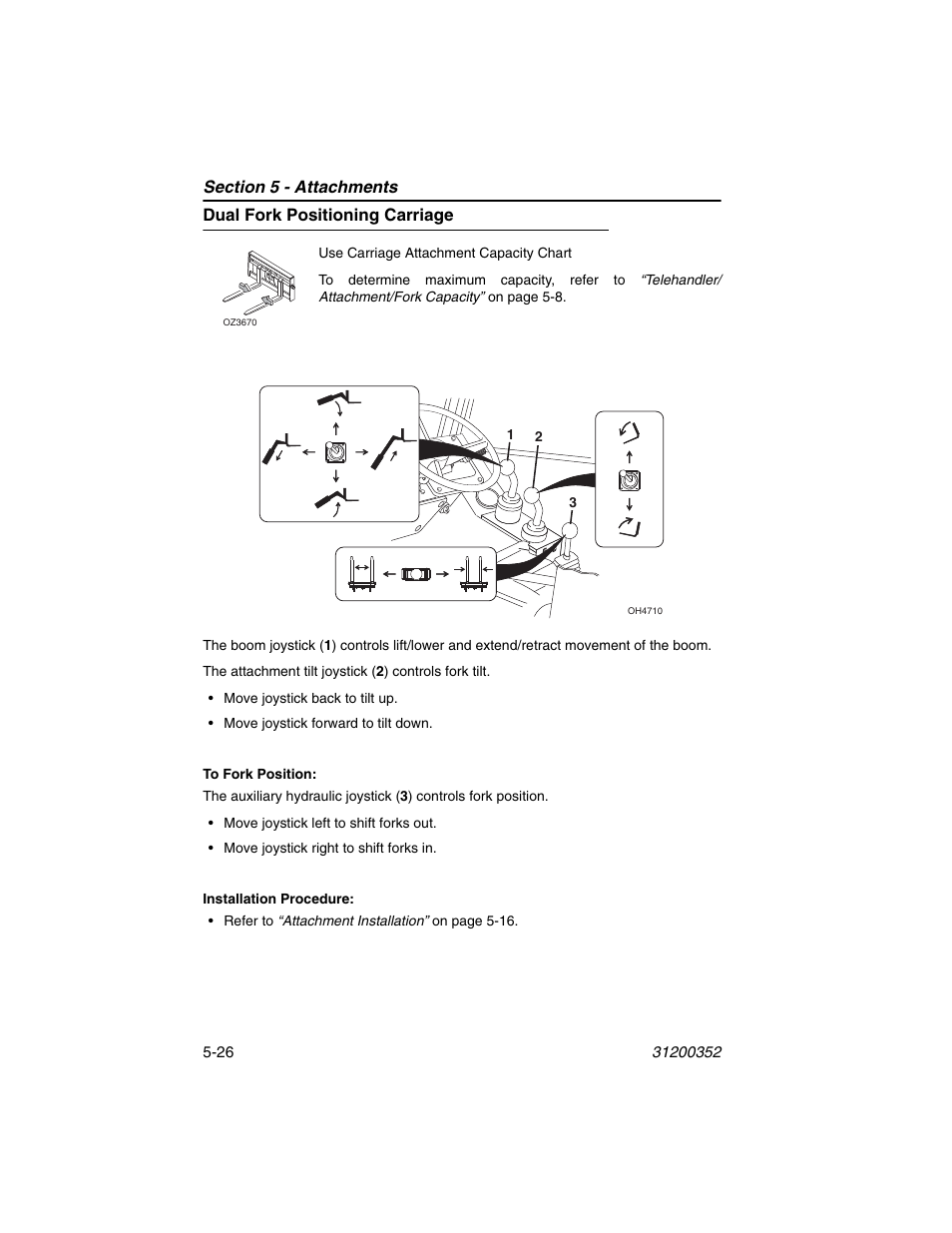 Dual fork positioning carriage, Dual fork positioning carriage -26 | SkyTrak 10054 Operation Manual User Manual | Page 98 / 170