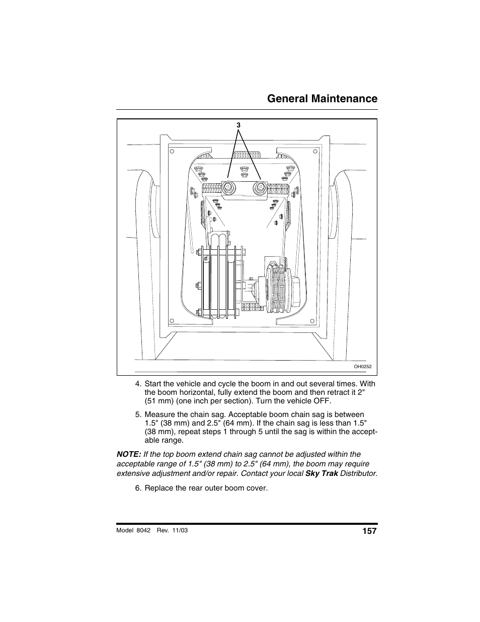Replace the rear outer boom cover, General maintenance | SkyTrak 8042 Operation Manual User Manual | Page 159 / 190