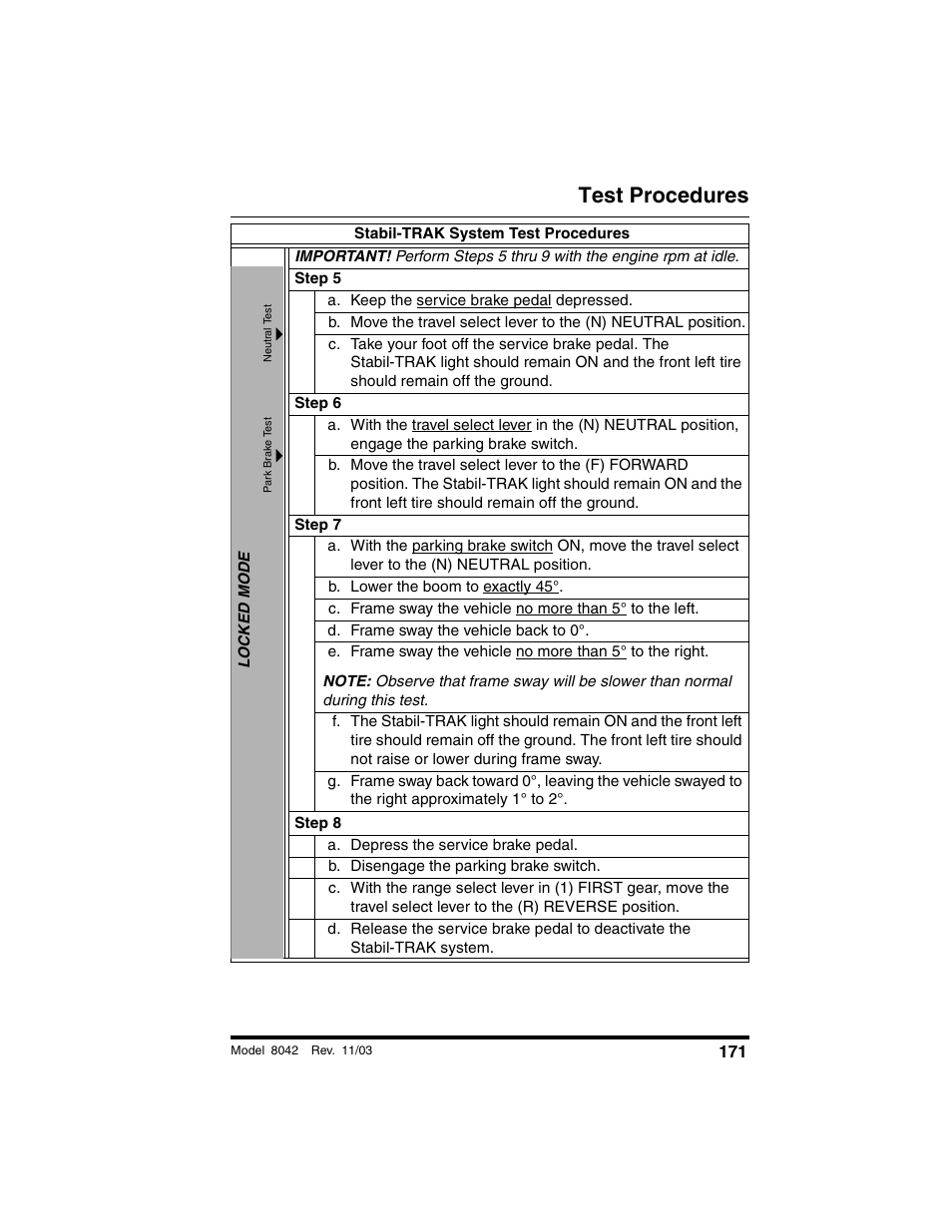 Test procedures | SkyTrak 8042 Operation Manual User Manual | Page 173 / 190