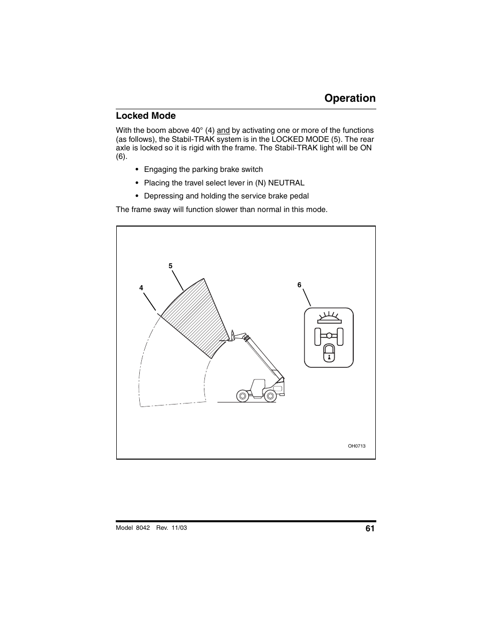 Locked mode, Operation | SkyTrak 8042 Operation Manual User Manual | Page 63 / 190