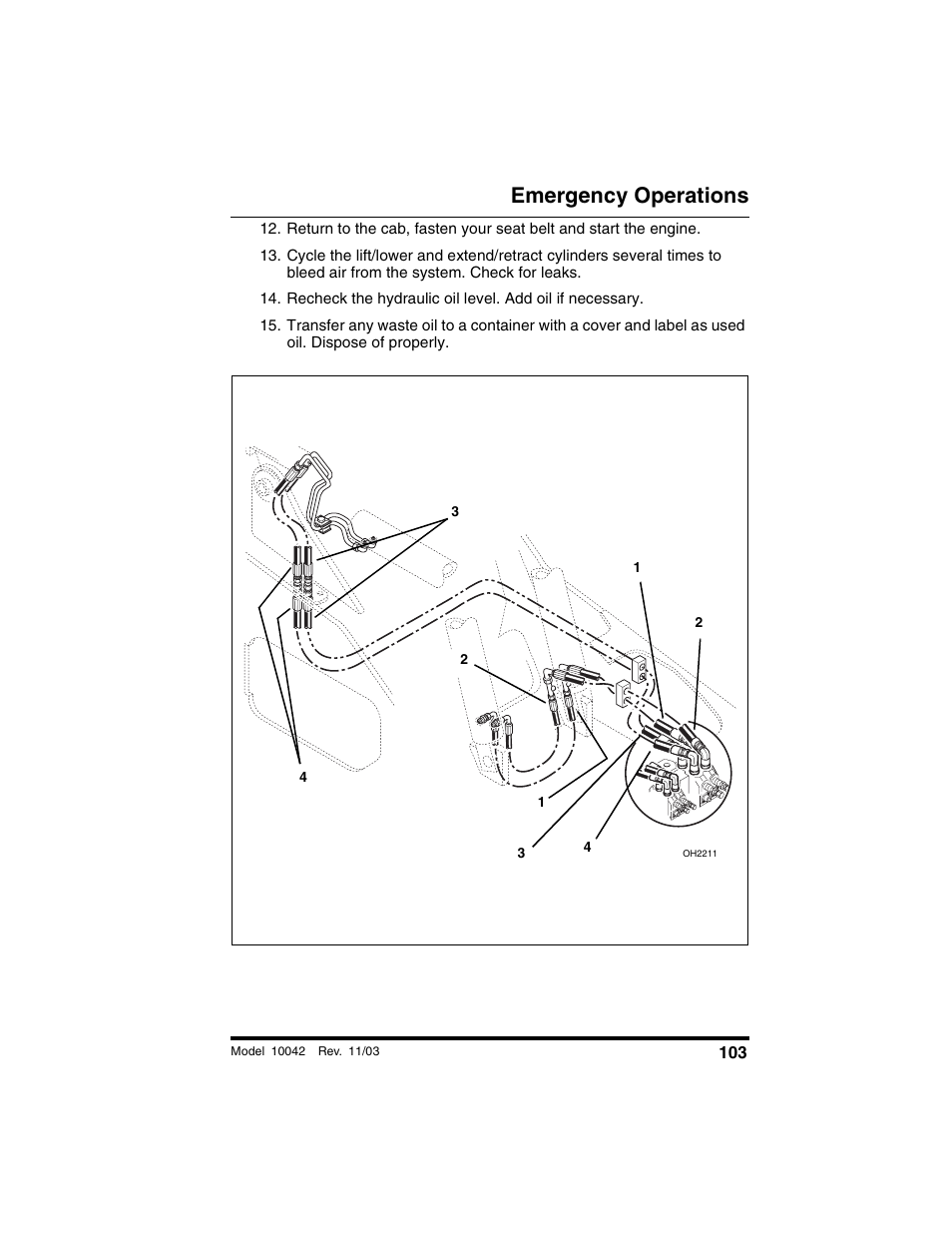 Emergency operations | SkyTrak 10042 Operation Manual User Manual | Page 105 / 196