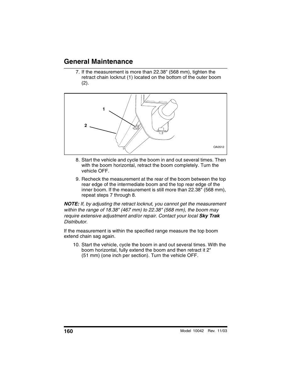 General maintenance | SkyTrak 10042 Operation Manual User Manual | Page 162 / 196