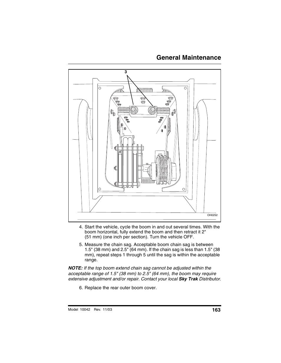 Replace the rear outer boom cover, General maintenance | SkyTrak 10042 Operation Manual User Manual | Page 165 / 196