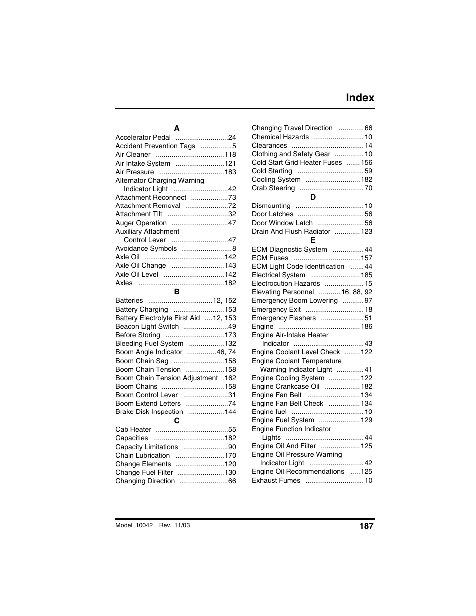 Index | SkyTrak 10042 Operation Manual User Manual | Page 189 / 196