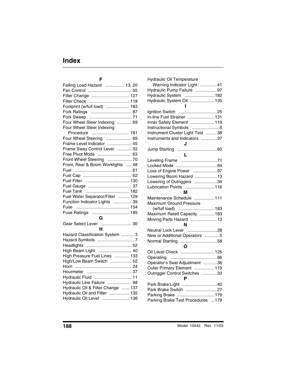 Index | SkyTrak 10042 Operation Manual User Manual | Page 190 / 196