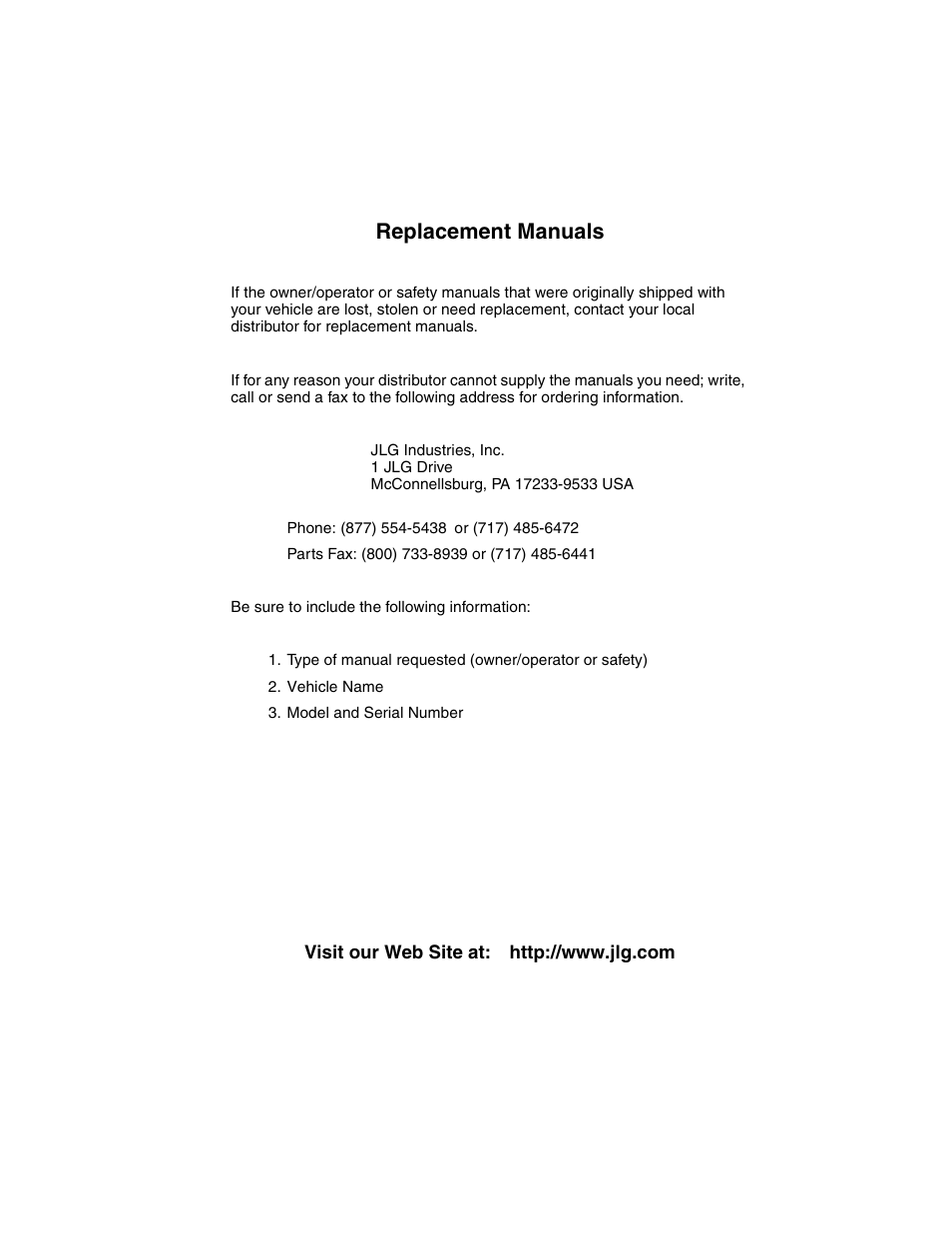 Replacement manuals | SkyTrak 10042 Operation Manual User Manual | Page 195 / 196