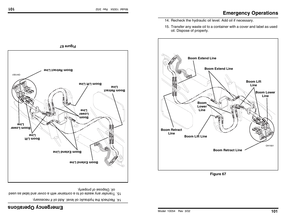 Emer gency ope ra tio ns, Emergency operations | SkyTrak 10054 Operation Manual User Manual | Page 103 / 200