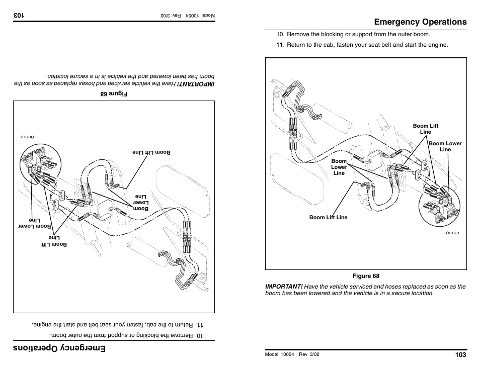 Emer gency ope ra tio ns, Emergency operations | SkyTrak 10054 Operation Manual User Manual | Page 105 / 200