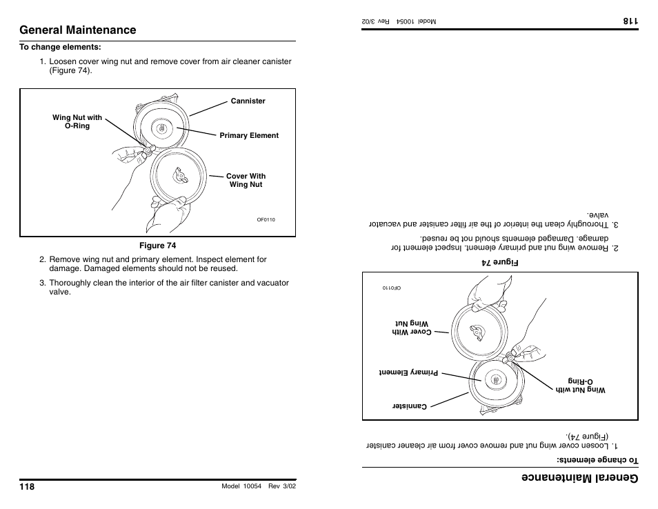 General maintenance, General main tenan ce | SkyTrak 10054 Operation Manual User Manual | Page 120 / 200