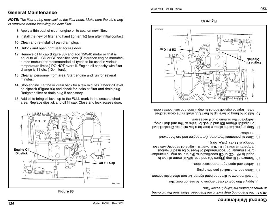 General maintenance, General main tenan ce | SkyTrak 10054 Operation Manual User Manual | Page 128 / 200