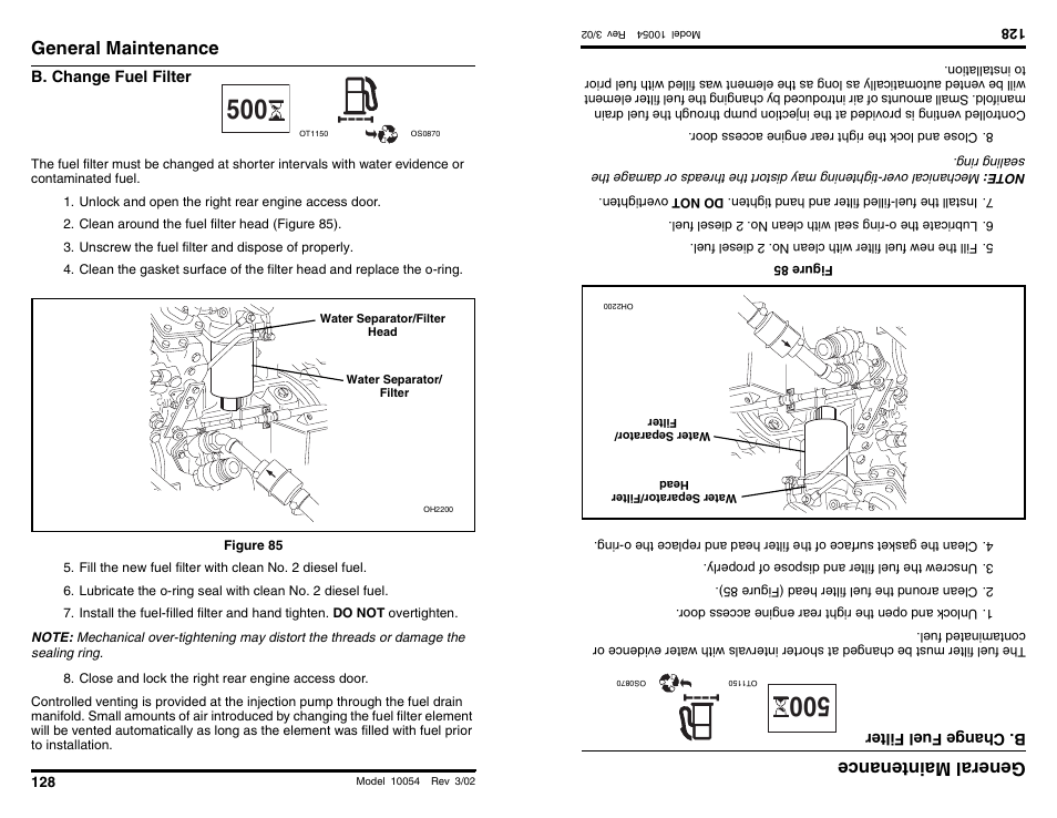 General maintenance, General main tenan ce | SkyTrak 10054 Operation Manual User Manual | Page 130 / 200