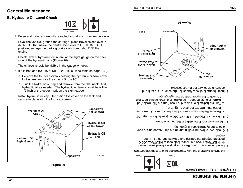 General maintenance, General main tenan ce | SkyTrak 10054 Operation Manual User Manual | Page 136 / 200