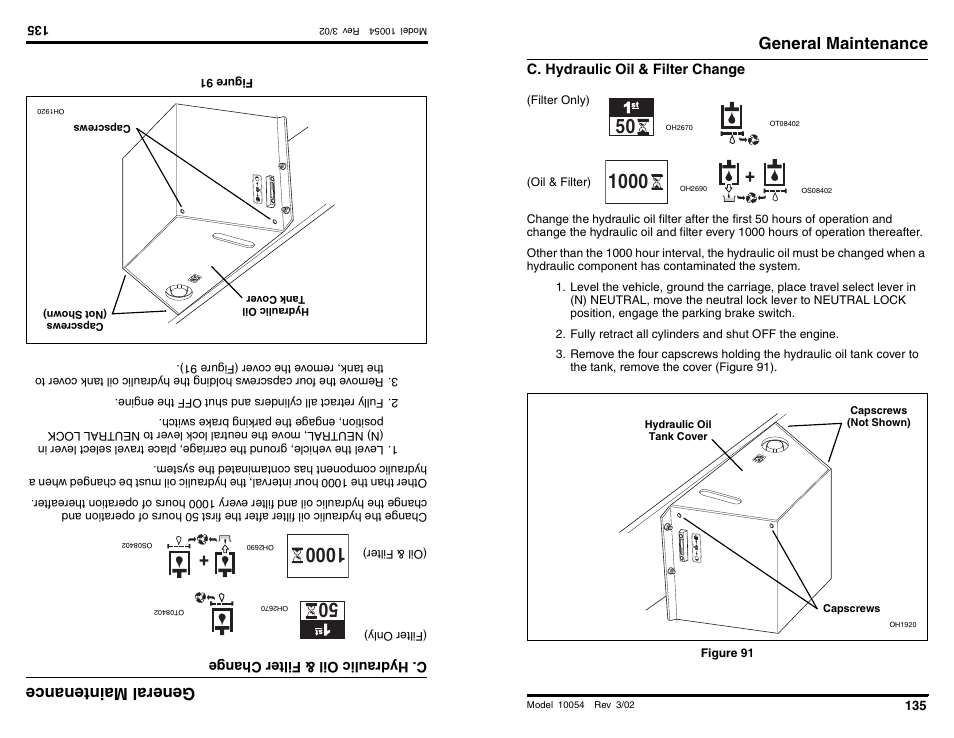 Ge nera lm ain ten anc e, General maintenance | SkyTrak 10054 Operation Manual User Manual | Page 137 / 200