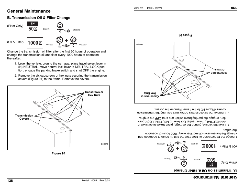 General maintenance, General main tenan ce | SkyTrak 10054 Operation Manual User Manual | Page 140 / 200