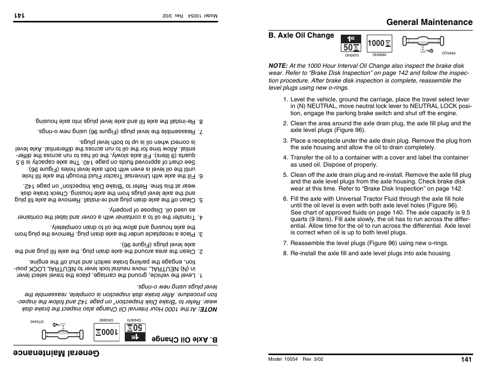 Ge nera lm ain ten anc e, General maintenance | SkyTrak 10054 Operation Manual User Manual | Page 143 / 200