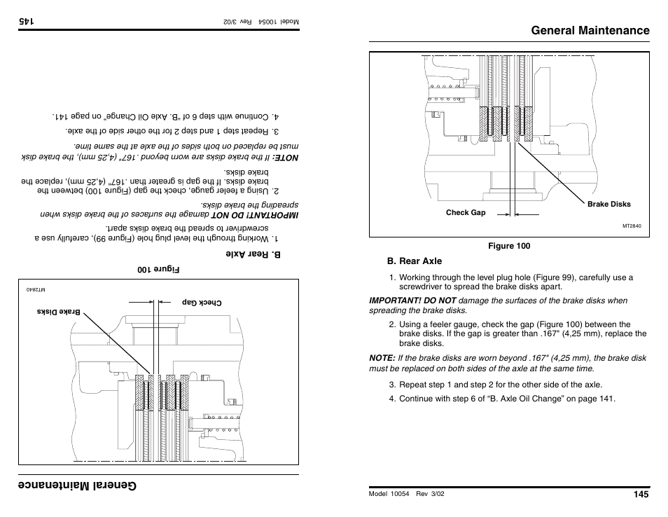 Ge nera lm ain ten anc e, General maintenance | SkyTrak 10054 Operation Manual User Manual | Page 147 / 200