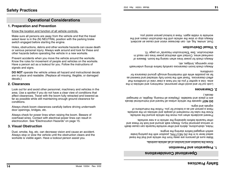 Safety practices, Operational considerations, Safety prac tices | Operatio nalconsiderati ons | SkyTrak 10054 Operation Manual User Manual | Page 16 / 200