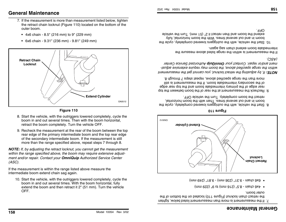 General maintenance, General main tenan ce | SkyTrak 10054 Operation Manual User Manual | Page 160 / 200