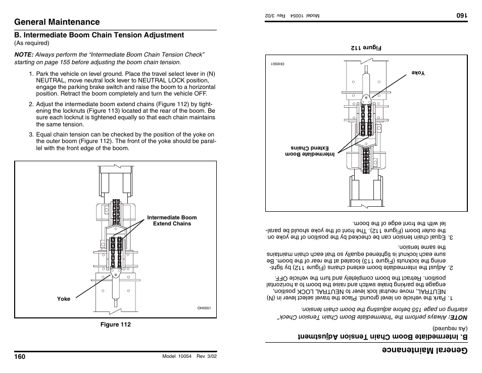 General maintenance, General main tenan ce | SkyTrak 10054 Operation Manual User Manual | Page 162 / 200