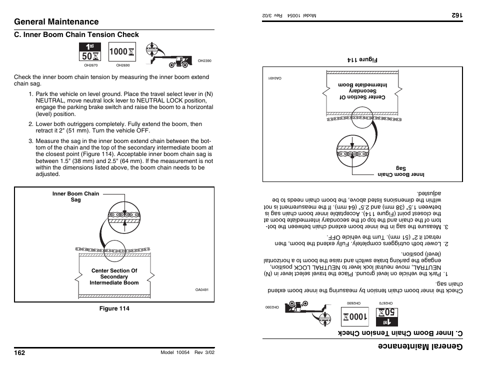 General maintenance, General main tenan ce | SkyTrak 10054 Operation Manual User Manual | Page 164 / 200
