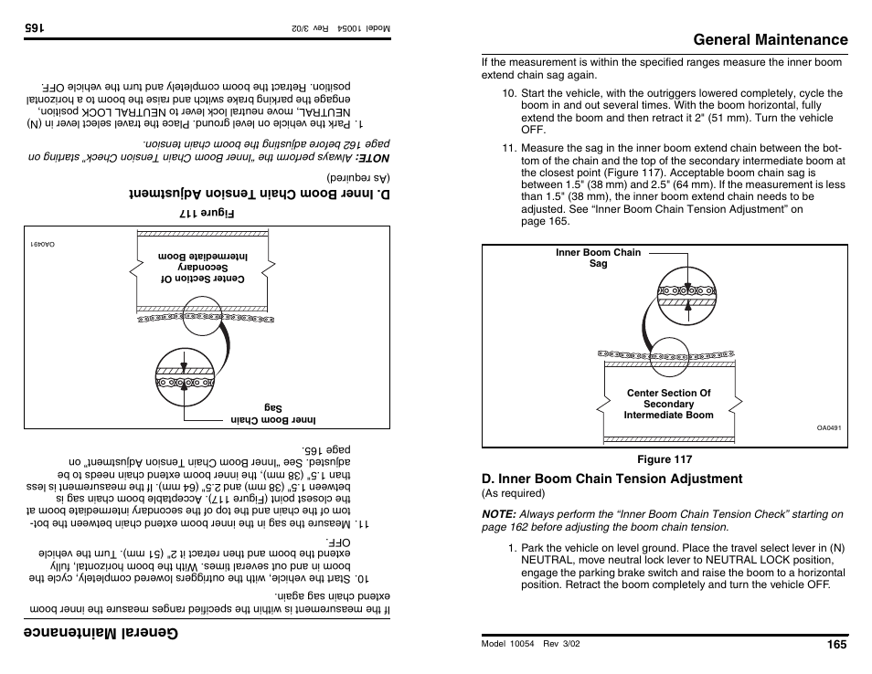 Ge nera lm ain ten anc e, General maintenance | SkyTrak 10054 Operation Manual User Manual | Page 167 / 200