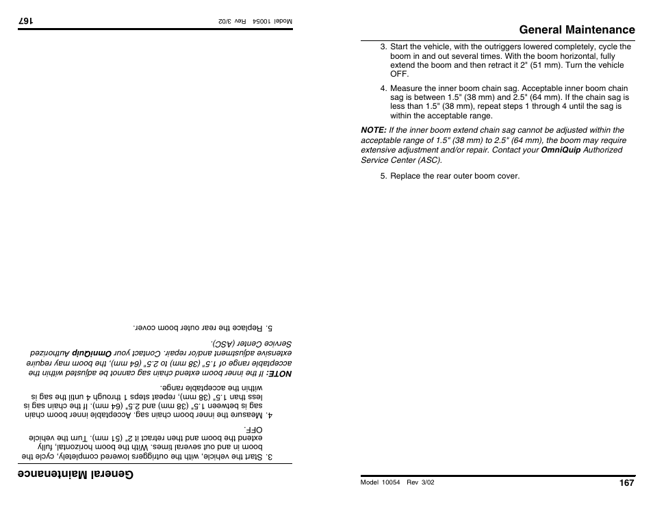 Ge nera lm ain ten anc e, General maintenance | SkyTrak 10054 Operation Manual User Manual | Page 169 / 200