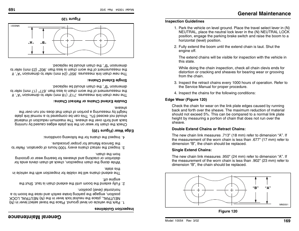 Ge nera lm ain ten anc e, General maintenance | SkyTrak 10054 Operation Manual User Manual | Page 171 / 200